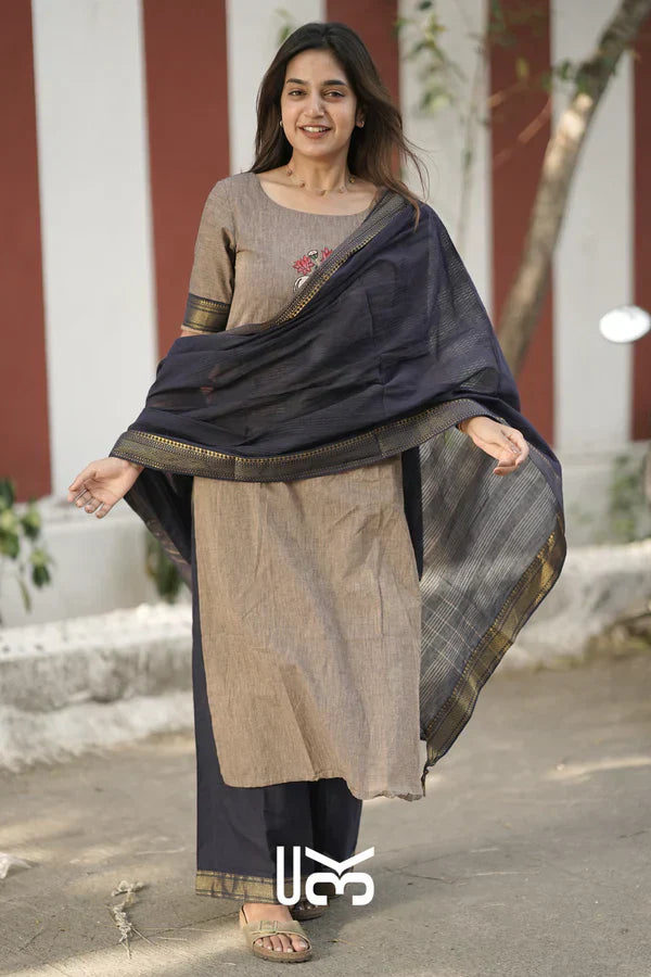 Kurta set (Dress) In Soft Brown