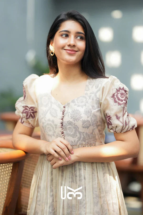 Seleneva Kota Doria Midi (Dress) in Brown