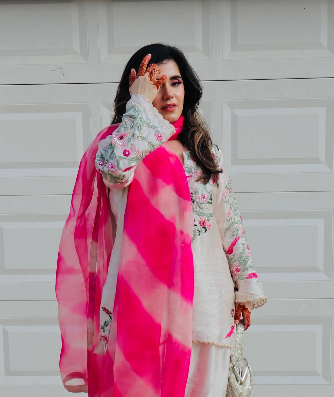 Party Wear Look Pur Natural Crepe Top & Farshi Palazzo With Dupatta set new