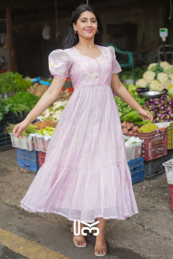 Vaila Drift Kota Doria Midi (Dress) in Pink