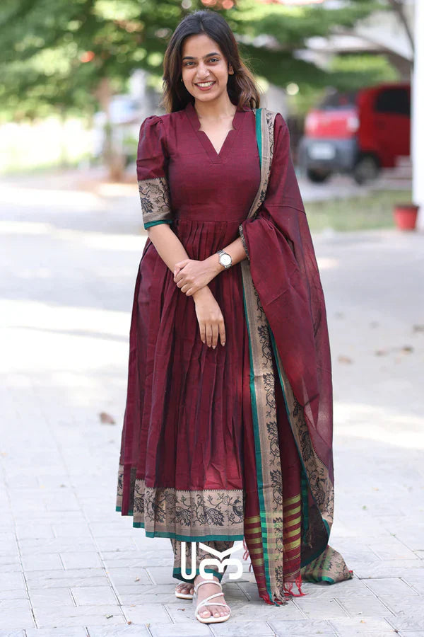 Ruhaana Kurta Set in Maroon