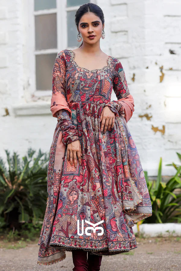 Kuhu Anarkali (Dress) in Maroon