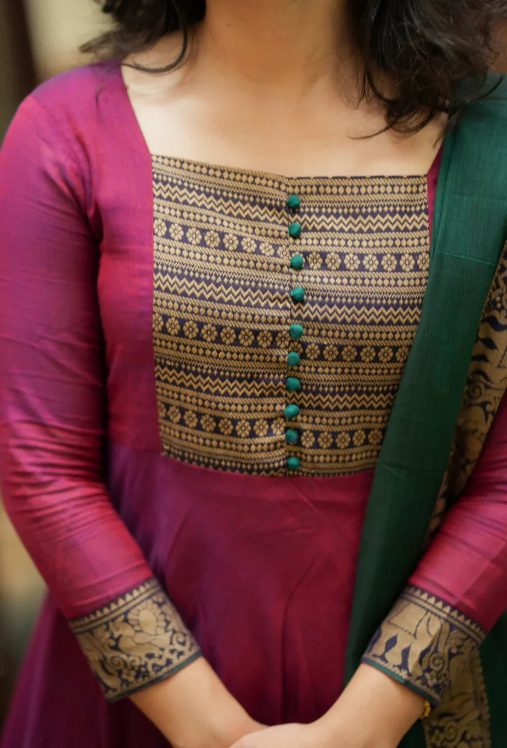 Mirna-Wine kurta set