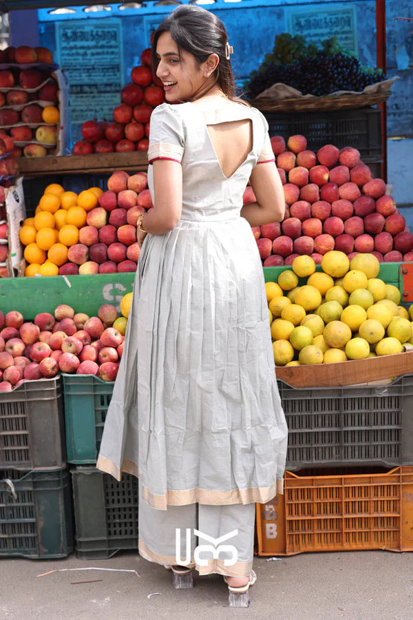 Handloom Kurta Set in Grey