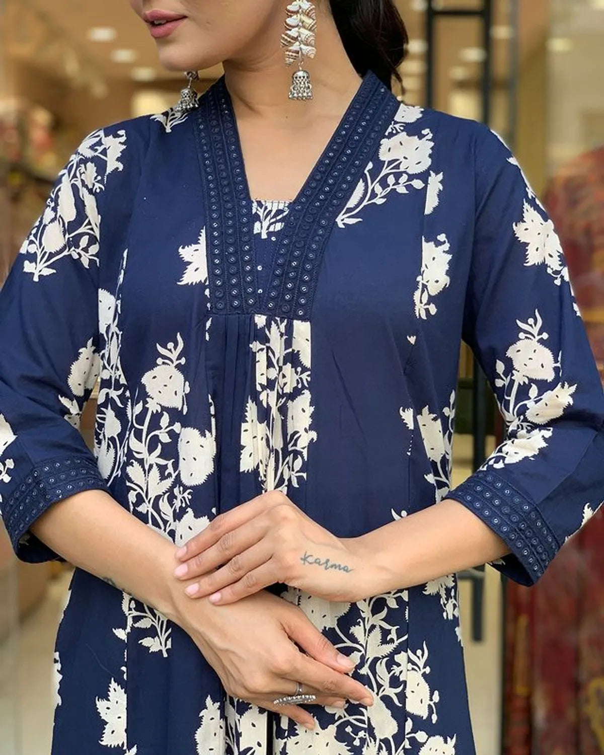 Stylish A-Line Kurti With Bottomwear And Dupatta Set