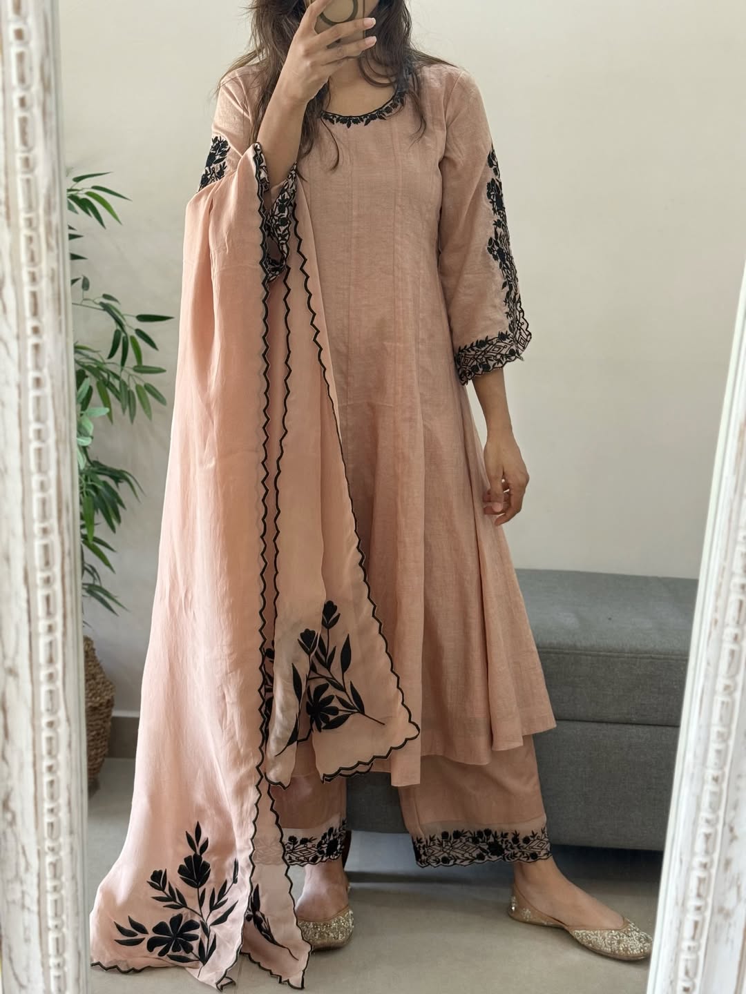 Designer Women’s Soft Fox Georgette Embroidered Kurta Set