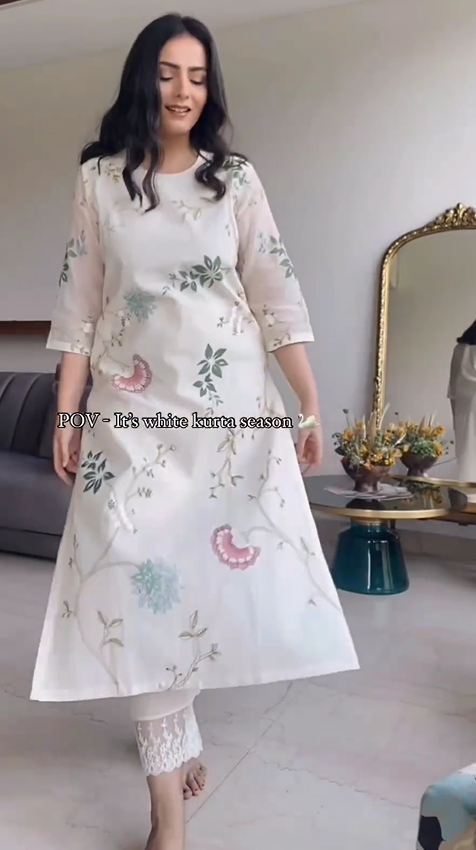 New Pearl Embroidered Floral Kurta Set