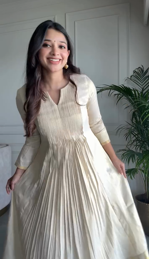 Panelled Anarkali with Hand Embroidery