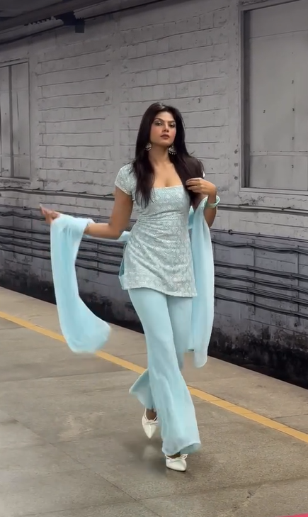 georgette sharara style salwar suit