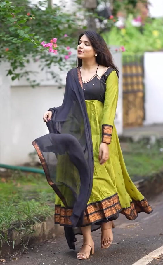 Kasturi Cotton Anarakali with Dupatta
