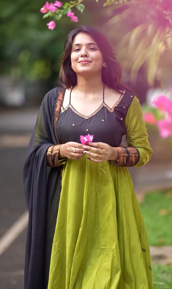 Kasturi Cotton Anarakali with Dupatta