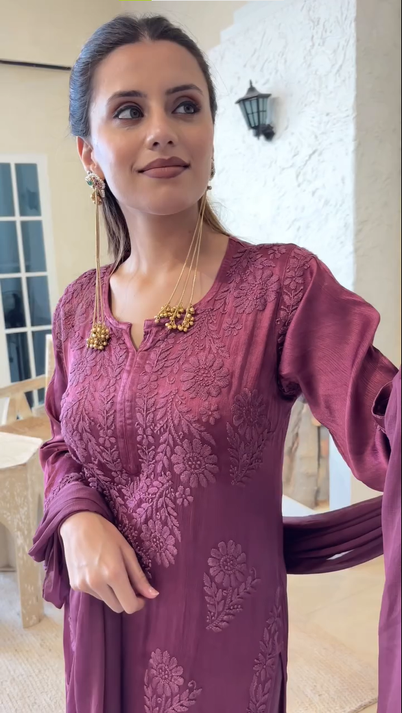 chinon chikankari 3 pc set